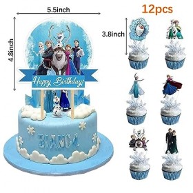 LUNAMY 13 pcs de Frozen Cake Topper pour décorer Le gâteau Frozen pour décorer la fête danniversaire pour décorer Les châtea