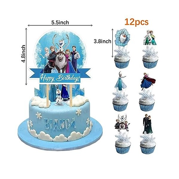 LUNAMY 13 pcs de Frozen Cake Topper pour décorer Le gâteau Frozen pour décorer la fête danniversaire pour décorer Les châtea