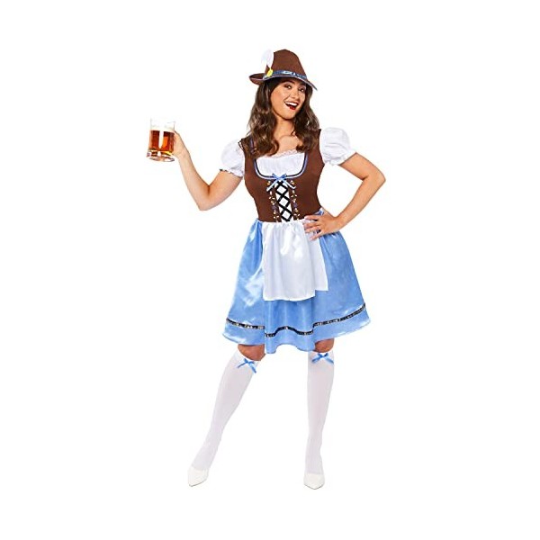 amscan 9917567 – Déguisement de Miss bavaroise en bleu pour femme Oktoberfest