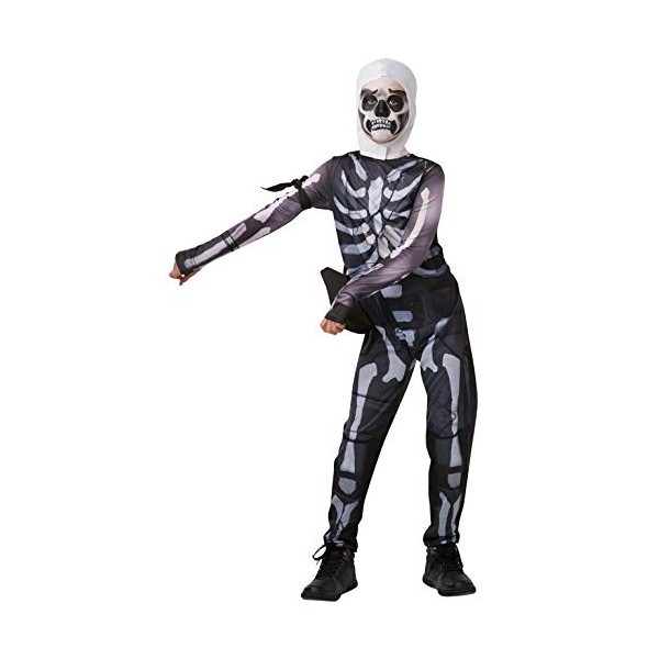 Rubies - 300194 - Skull Trooper Déguisement - Mixte Enfant - Multicolore noir/blanc - S 140 cm 