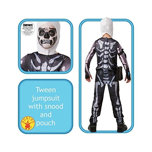 Rubies - 300194 - Skull Trooper Déguisement - Mixte Enfant - Multicolore noir/blanc - S 140 cm 