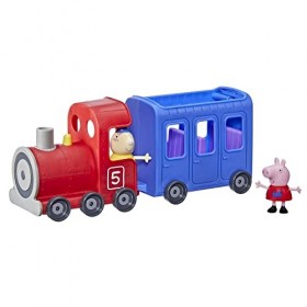 Hasbro Peppa Pig Peppa’s Adventures Miss Rabbit’s Train 2-Part Detachable Vehicle Preschool Toy: 2 Figures, Rolling Wheels, f