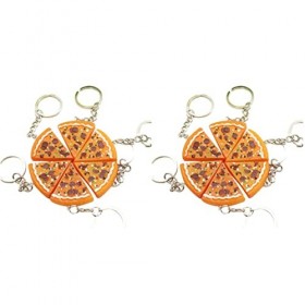 Veemoon Lot de 2 porte-clés pizza en résine pour meilleur ami