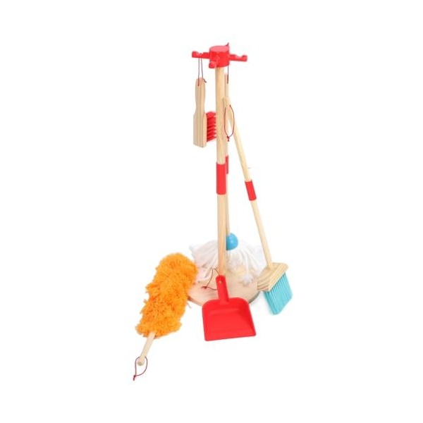 TYCIONG Ensemble de Jouets de Nettoyage pour Enfants, Balai, Vadrouille, Plumeau, Pelle à Poussière, Brosse, Jouets dentreti