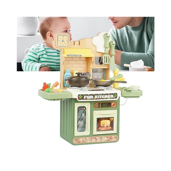 Cuisine De Jeu pour Tout-Petits, Cuisine De Jeu pour Enfants avec Lumière,Eau Recyclée Et Effet Vapeur, Cuisine De Jeu pour T