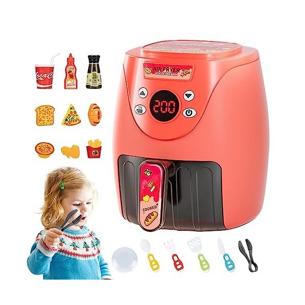 Fukamou Friteuse à air pour | Couleur Little Chef Pretend Play Grill Playset - Accessoires Cuisine Jeu Simulation, Jouets Cui