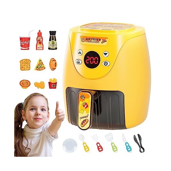 Fukamou Friteuse à air pour | Couleur Little Chef Pretend Play Grill Playset - Accessoires Cuisine Jeu Simulation, Jouets Cui