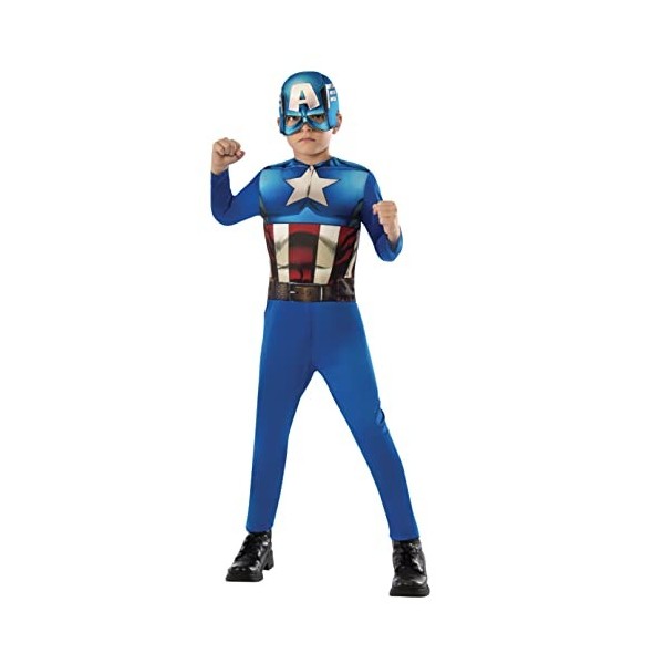Rubies- Capitan America Costume, 610759-L, Multicolore, L 8-10 años 