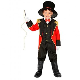 "RINGMASTER" tailcoat with vest, mock shirt with bow tie, pants, boot covers, gloves - 104 cm / 2-3 Years 