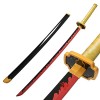 MTRIDO Demon Slayer Cosplay Katana Épée en Bois,Taille pour Enfant, Kamado Tanjirou Épée Anime Japonais Jeux De Rôle Katana e