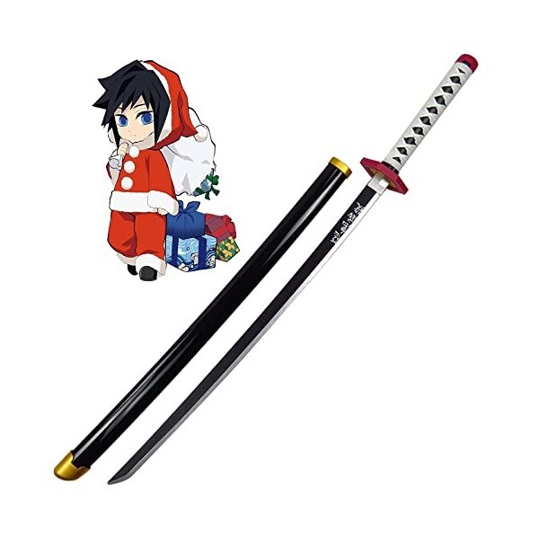 MTRIDO Demon Slayer Cosplay Katana Épée en Bois,Taille pour Enfant, Kamado Tanjirou Épée Anime Japonais Jeux De Rôle Katana e