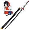 MTRIDO Demon Slayer Cosplay Katana Épée en Bois,Taille pour Enfant, Kamado Tanjirou Épée Anime Japonais Jeux De Rôle Katana e