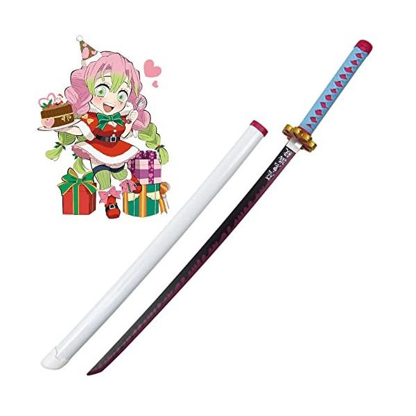 MTRIDO Demon Slayer Cosplay Katana Épée en Bois,Taille pour Enfant, Kamado Tanjirou Épée Anime Japonais Jeux De Rôle Katana e