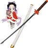 MTRIDO Demon Slayer Cosplay Katana Épée en Bois,Taille pour Enfant, Kamado Tanjirou Épée Anime Japonais Jeux De Rôle Katana e