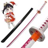 MTRIDO Demon Slayer Cosplay Katana Épée en Bois,Taille pour Enfant, Kamado Tanjirou Épée Anime Japonais Jeux De Rôle Katana e