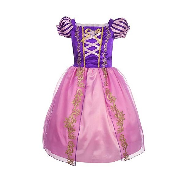 Discoball Costume de Raiponce pour enfants et filles, costume de princesse pour Halloween, fête danniversaire