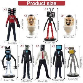 9 PCS Skibidi Figure, Skibidi Statue Caricature Figure Collection Jouet, Statues, Objets De Collection, Figurines De Jouets, 