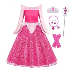 Eledobby Fille Princesse Mirabel Robe de Fantaisie avec Lunettes En