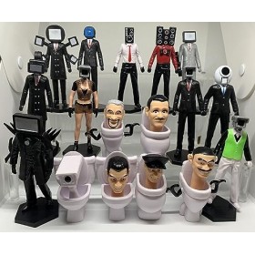 Skibidi Figurine De Toilet,Miotlsy 8 Pcs Toilettes Jouets Toilettes Statues Homme De télévision Figurine Homme Caméra Jouets 