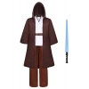 Fover Costume de Jedi pour enfant avec Lightsaber Obi Wan Kenobi Tunique Manteau à capuche Tenue Cape à capuche Médiévale Hoo