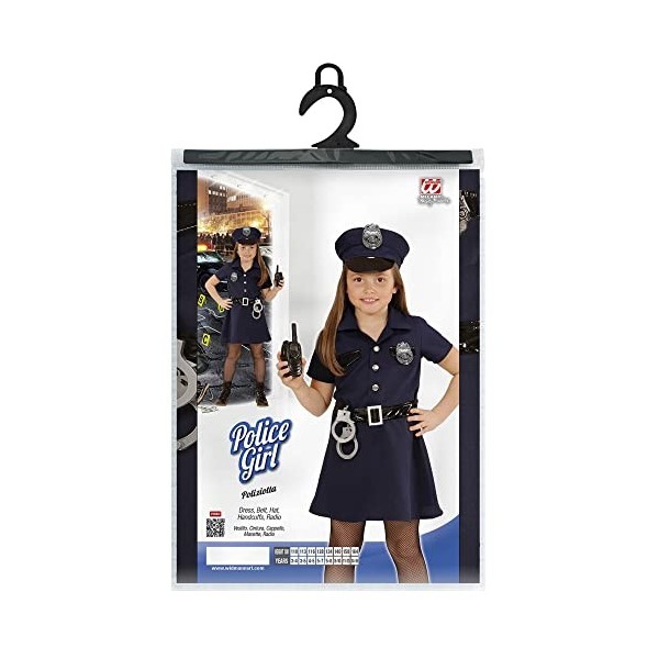 "POLICE GIRL" dress, belt, hat, handcuffs, radio - 116 cm / 4-5 Years 