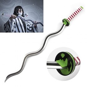 Épée De Samouraï Japonaise en Bois Katana Demon Slayer Iguro Obanai Cosplay Anime Longue Épée en Bois 104cm Katana en Bois Jo