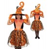 Magicoo Costume de sorcière citrouille pour enfant fille avec robe, gants et chapeau – Taille 98 à 146 – Costume de sorcière 