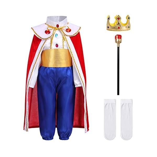 OBEEII Déguisement Prince Charmant Enfant, Prince Charmant Cendrillon Costume pour Garçons Jeu de rôle Cosplay Carnaval Hallo