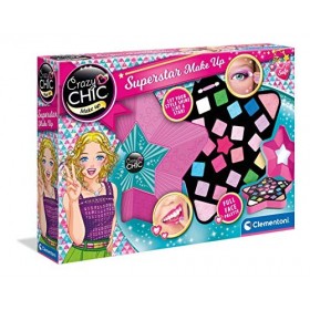 Clementoni Crazy Chic-Superstar, Coffret Enfant malette Miroir, Trousse Maquillage Jouet Lavable, Make up Fille-Loisir créati