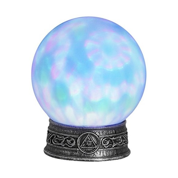 Widmann ? Boule de cristal avec base lumineuse caleidoscopiche pour adultes, turquoise, Taille unique, vd-wdm07102