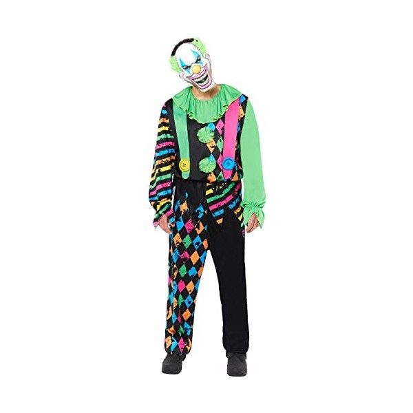 amscan 9917865 Déguisement de clown dhorreur pour homme Motif animaux Multicolore Taille M