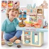 Cuisine De Jeu pour Enfants, Accessoire Cuisine Enfant avec Lumière,Eau Recyclée Et Effet Vapeur, Cuisine pour Enfants,B-Pink