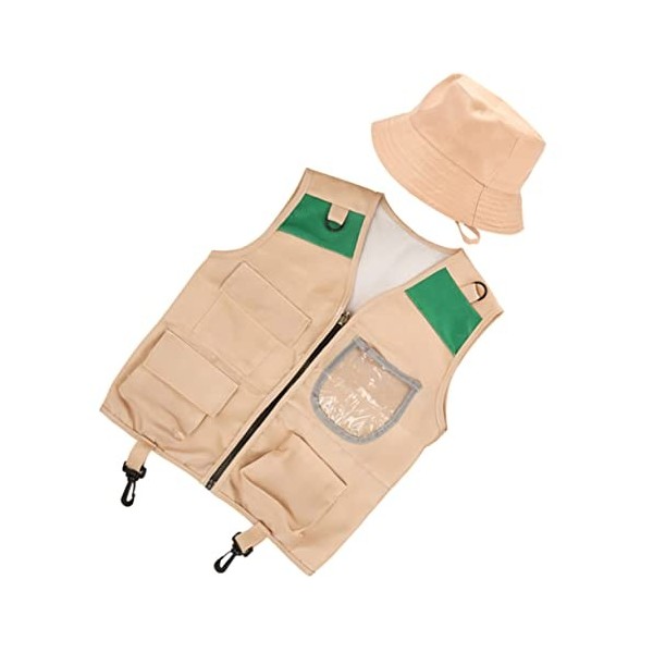 STOBOK 2 Ensembles Costumes De Scène Costume De Gardien De Zoo Pour Enfants Gilet Dexplorateur Déguisement Explorateur Enfan