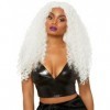 Leg Avenue Long Curly Wig Adult Sized Costumes, Blanc, Taille Unique Femme