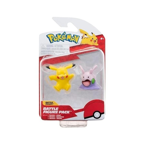 Jazwares Pokémon - Pack 2 Figurines Battle Figure Pack Pikachu & Mucuscule 5 cm
