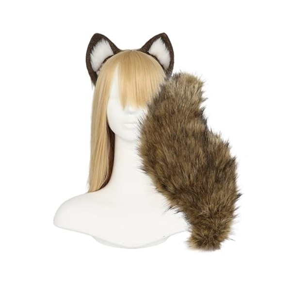 Lot de 6 bandeaux en peluche avec oreilles de renard et queue de renard en fausse fourrure pour Halloween, cosplay, fête, cos