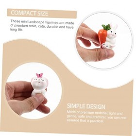 Toyvian 35 Pièces Ornement De Lapin De Dessin Animé Lapins Miniatures Mini Jouet Résine Artisanat Lapin Miniatures Décoration