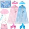 FUNCREVITY Princesse Habiller Chaussures Filles Habiller Chaussures Habiller Vêtements Faire semblant de jouer Robes Princess