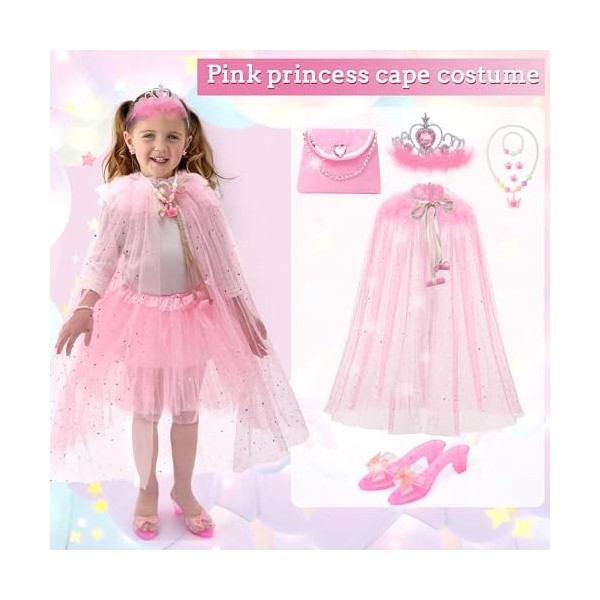 FUNCREVITY Princesse Habiller Chaussures Filles Habiller Chaussures Habiller Vêtements Faire semblant de jouer Robes Princess