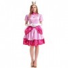 Disguise Princess Peach Deluxe Costumes Femme Costume de princesse de héros denfance robe + couronne + gants - Costume de 