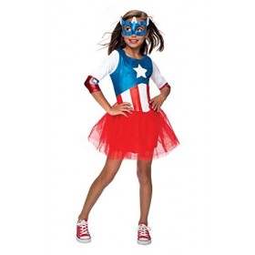 Rubies officielle Captain America + Masque Filles Déguisement Marvel Superhero Costume pour enfant