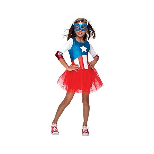 Rubies officielle Captain America + Masque Filles Déguisement Marvel Superhero Costume pour enfant