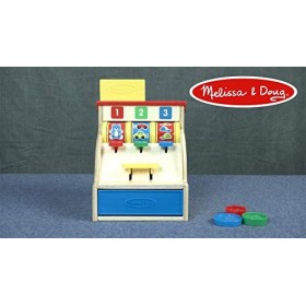 Melissa and Doug - Jouet dactivité 1er âge Caisse enregistreuse la marchande en Bois Jeu déveil Enfants