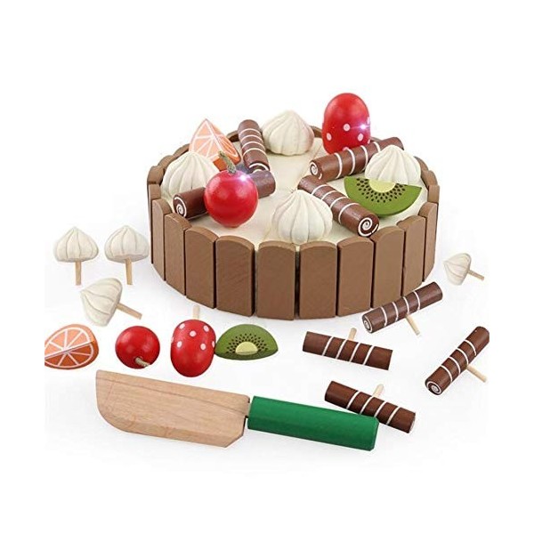 RANRANJJ Jeu de Simulation de gâteau danniversaire en Bois - Jeu de Jouets pour Enfants - Jouets éducatifs pour Enfants