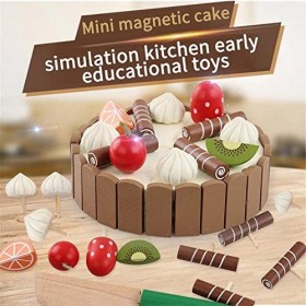 RANRANJJ Jeu de Simulation de gâteau danniversaire en Bois - Jeu de Jouets pour Enfants - Jouets éducatifs pour Enfants