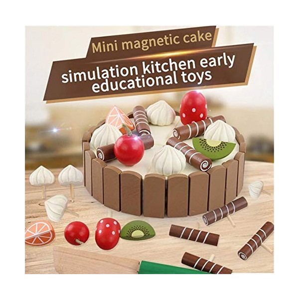 RANRANJJ Jeu de Simulation de gâteau danniversaire en Bois - Jeu de Jouets pour Enfants - Jouets éducatifs pour Enfants