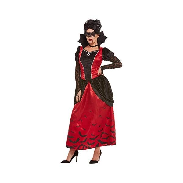 Smiffys 51051L Costume de vampiresse gothique pour femme Noir Taille L 44 à 46