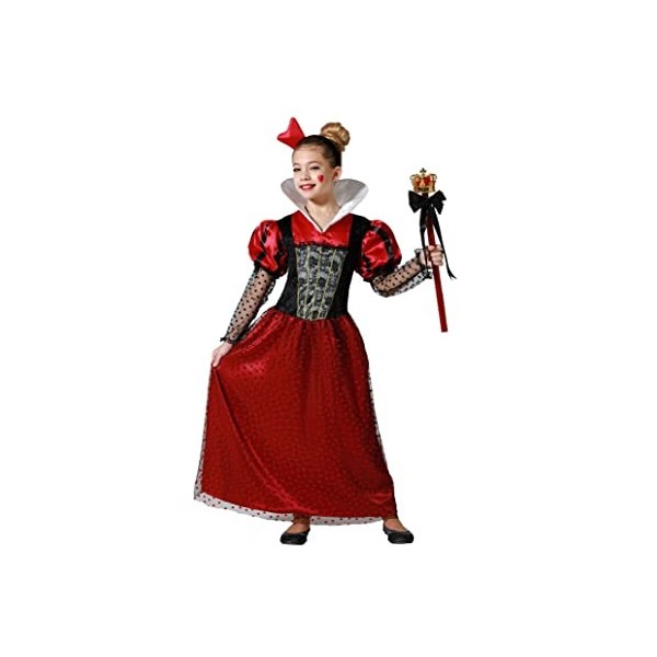 Atosa costume reine coeurs fille enfant rouge 7 à 9 ans