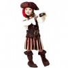 Costume de pirate - corsaire des mers - déguisements pour enfants - halloween - carnaval - caraïbes - couleur marron - fille 