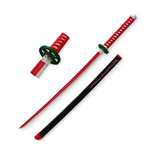 104cm Épée De Samouraï Anime en Bois Katana Demon Slayer Yoriichi Cosplay Anime Katana Japonais en Bois Katana Fait À La Main